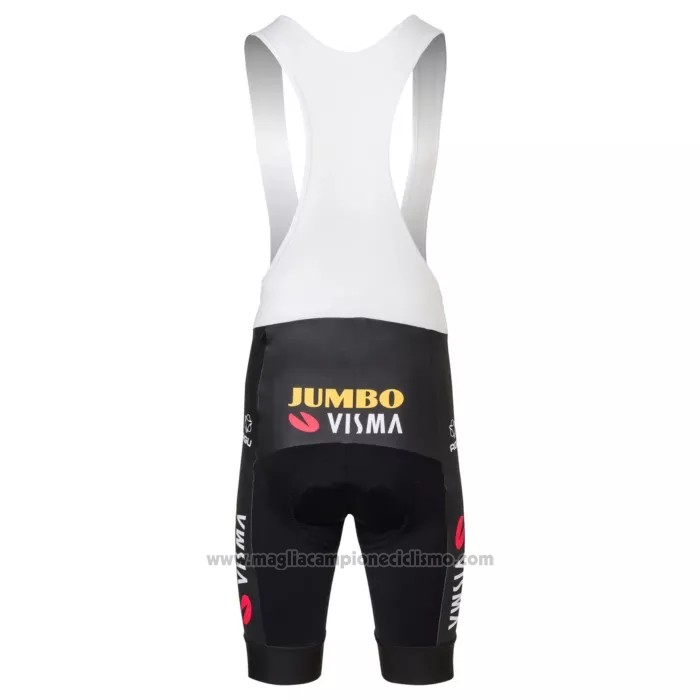 2022 Abbigliamento Ciclismo Jumbo Visma Bianco Manica Corta e Salopette